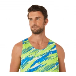 Camiseta Asics Color Injection Singlet Sin Mangas Verde Azul -365rider Ventas camiseta asics color injection singlet sin mangas verde azul 3