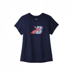 Camiseta Brooks Distance Graphic Manga Corta Azul Mujer
