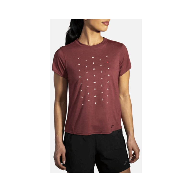 Camiseta Brooks Distance Graphic Manga Corta Marrón Mujer 4 Camiseta Brooks Distance Graphic Manga Corta Marrón Mujer - Imagen 2