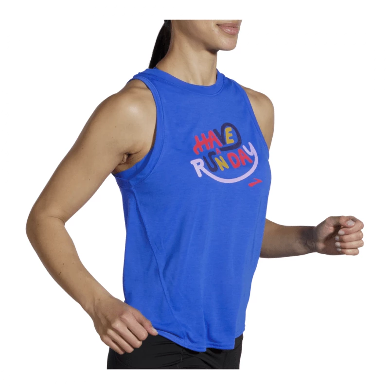 Camiseta Brooks Distance Graphic Tirantes Azul Eléctrico Mujer 5 Camiseta Brooks Distance Graphic Tirantes Azul Eléctrico Mujer - Imagen 3