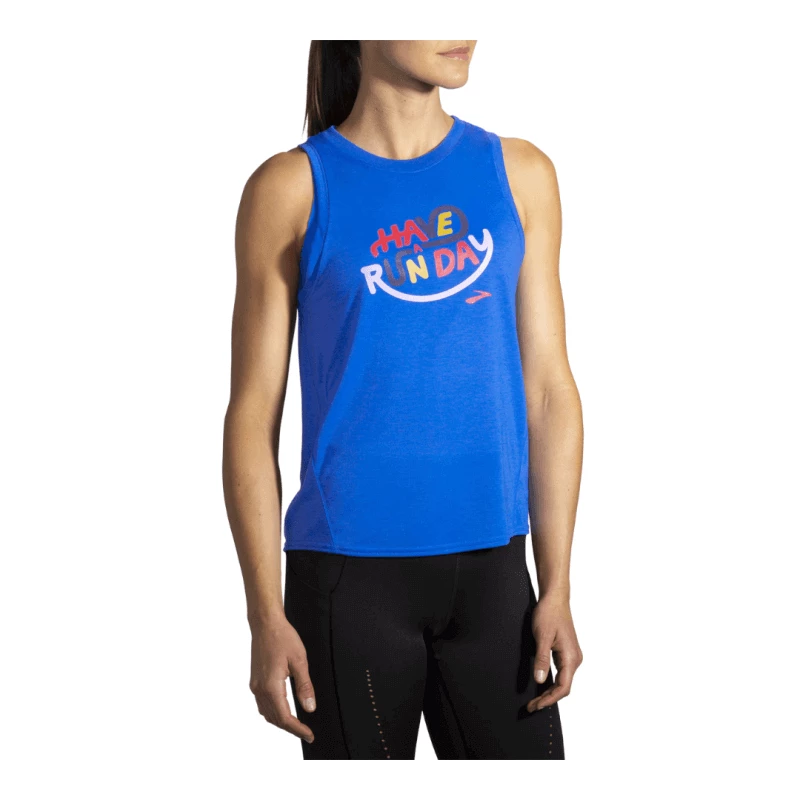 Camiseta Brooks Distance Graphic Tirantes Azul Eléctrico Mujer 7 Camiseta Brooks Distance Graphic Tirantes Azul Eléctrico Mujer - Imagen 5