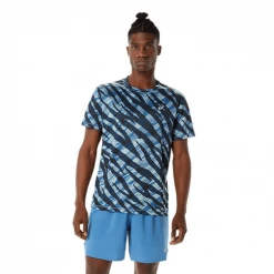 Camiseta Manga Corta Asics Wild Camo SS Top Azul