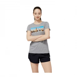 Camiseta New Balance NYC Marathon RUNYC Sunset Skyline Mujer