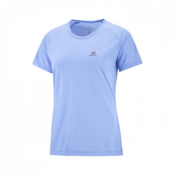 Camiseta Salomon Cross Rebel Manga Corta Azul Mujer