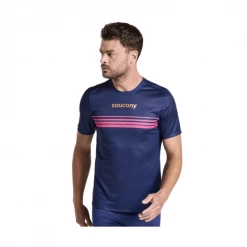 Camiseta Saucony Elite Manga Corta Azul